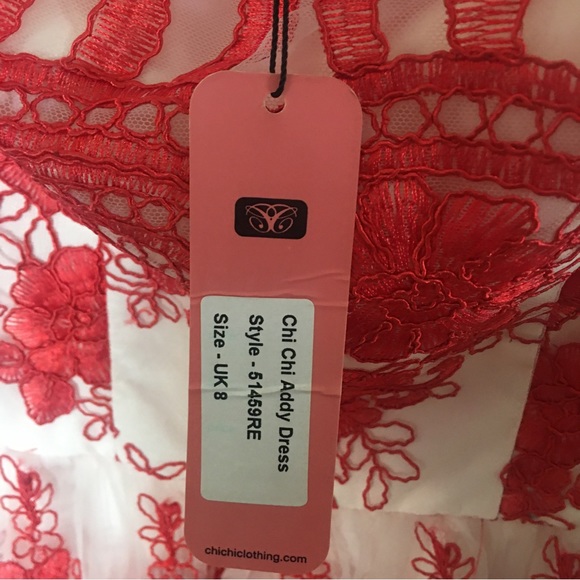 Chi Chi London Addy Red Embroidered Dress - Picture 13 of 13